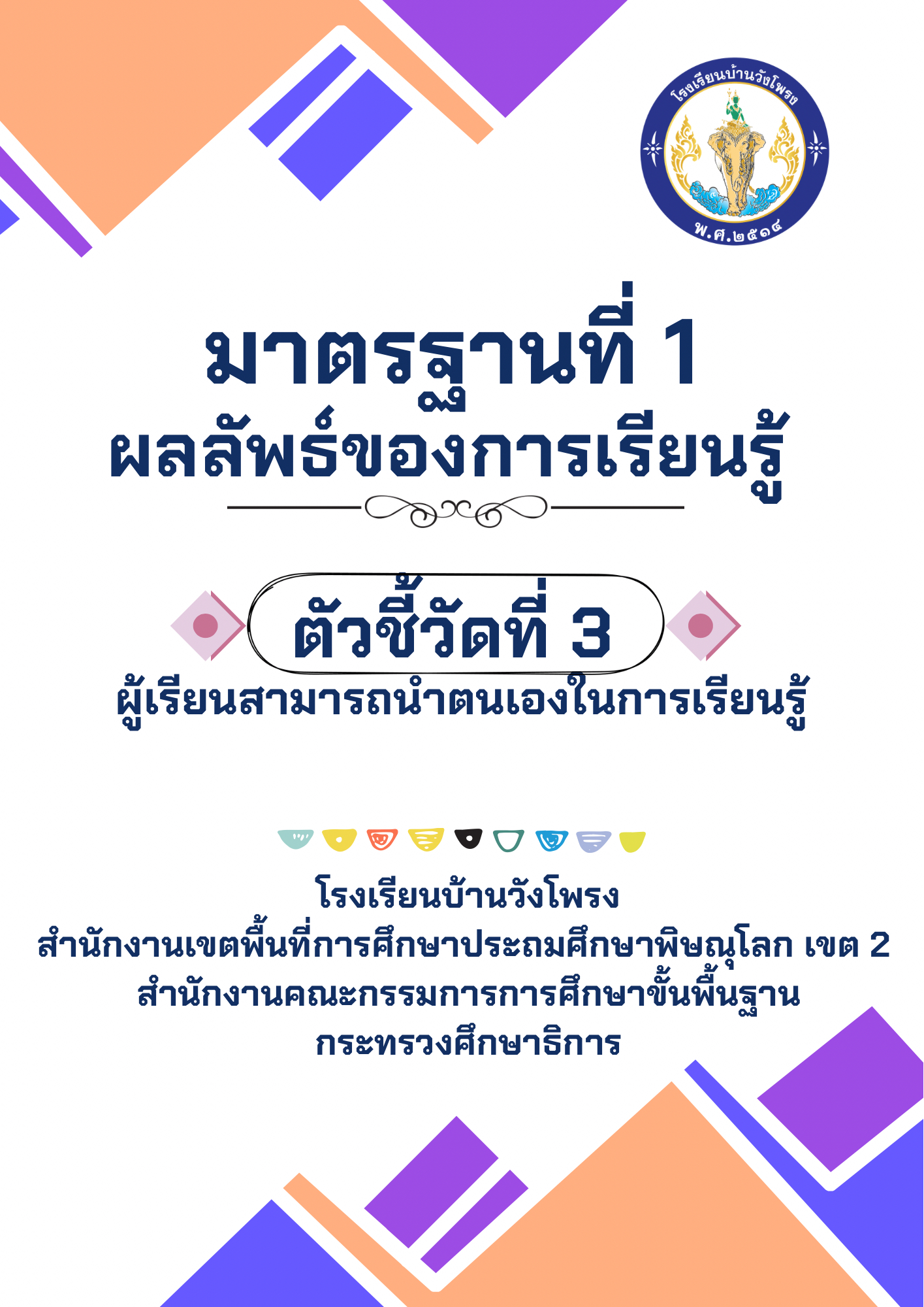 ตัวชี้วัด 1.3 ผู้เรียนสามารถนำตนเองในการเรียนรู้